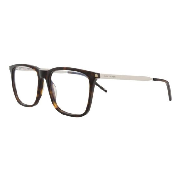 Saint Laurent Mens Square/Rectangle Havana Silver Transparent Fashion Designer - Picture 2 of 4